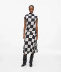 High-neck midi dress