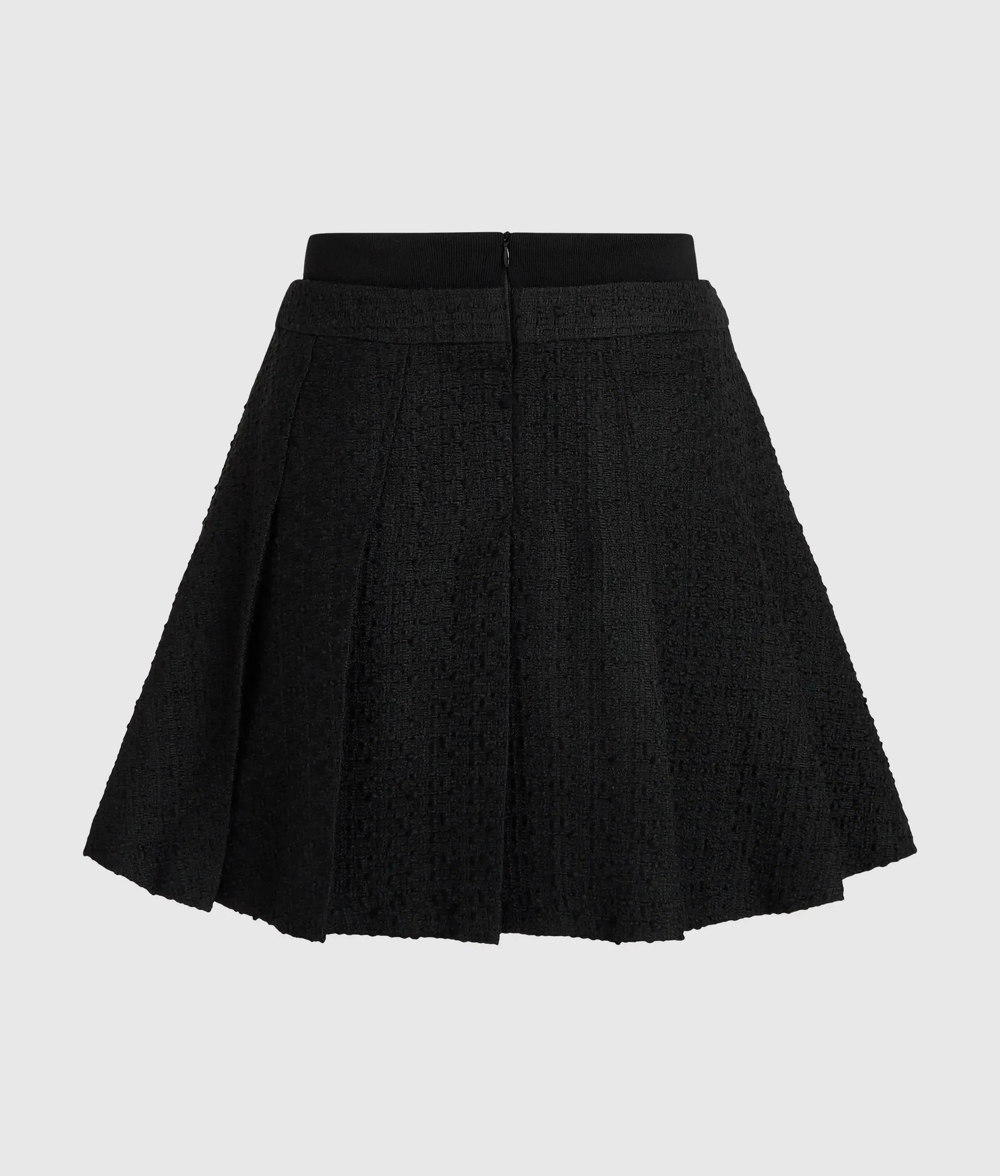 Ikon bouclé pleated skirt