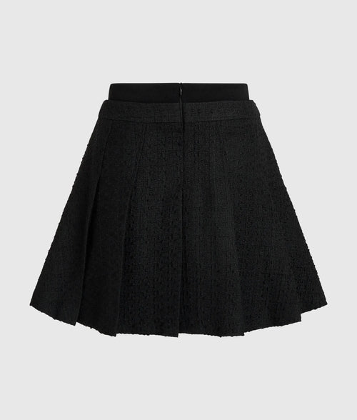Ikon bouclé pleated skirt