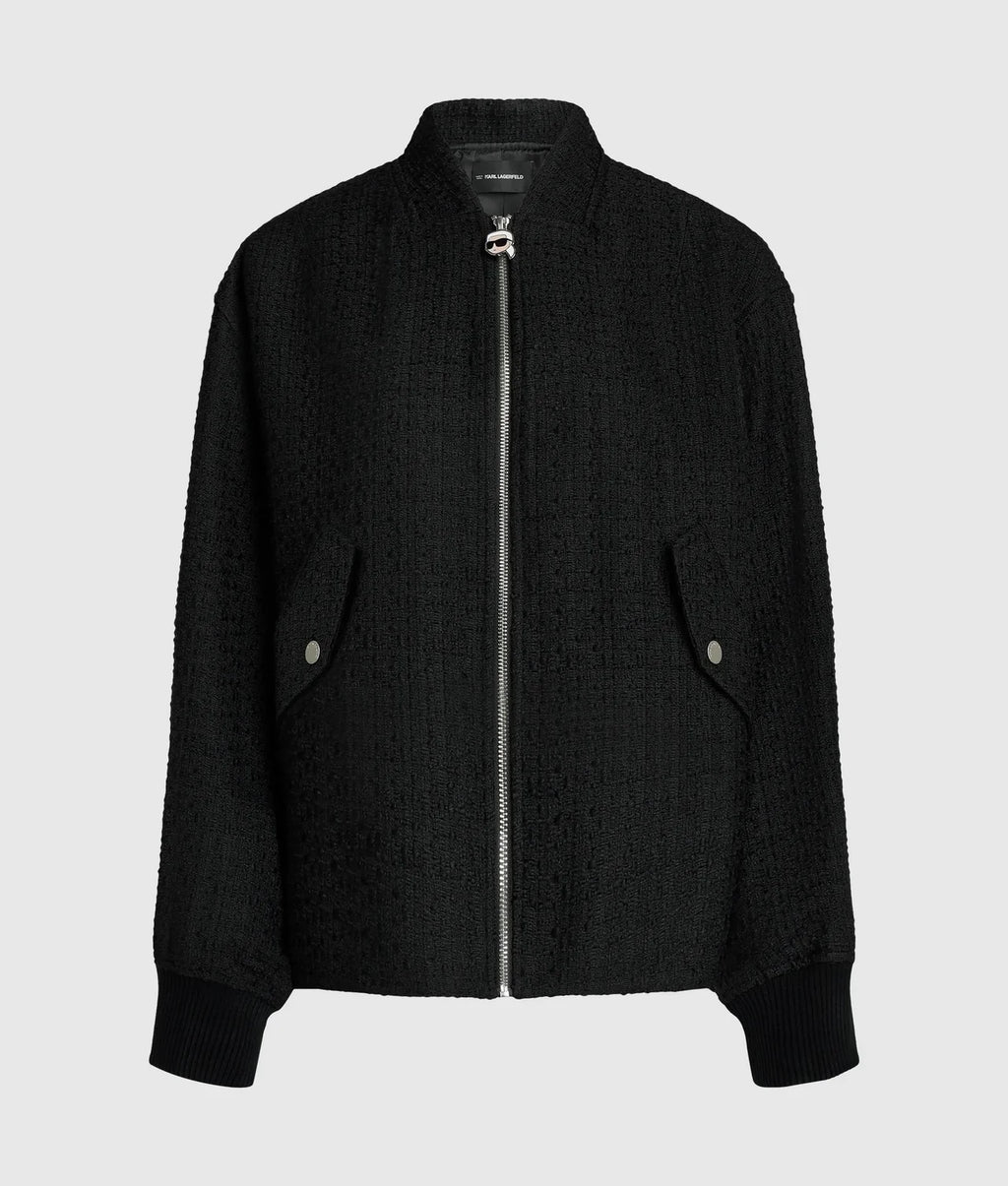 Ikon bouclé bomber jacket