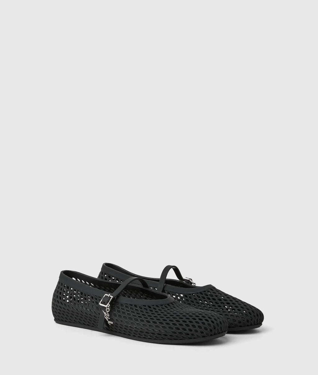 Jelly ballet strap pumps