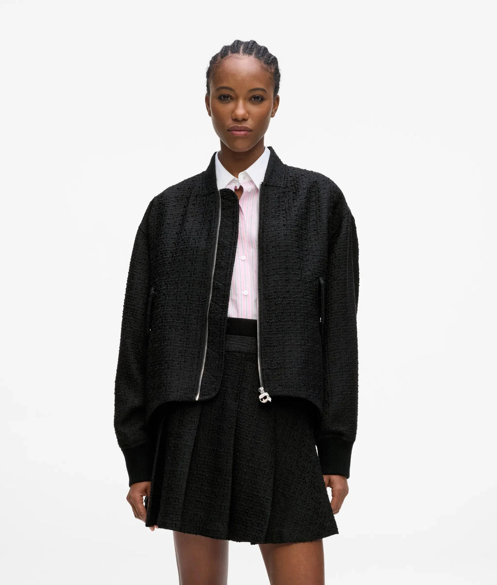 Ikon bouclé bomber jacket